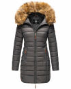 Marikoo Rose Damen Winter Jacke gesteppt lang B647 Anthrazit Größe M - Gr. 38