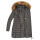 Marikoo Rose Damen Winter Jacke gesteppt lang B647 Anthrazit-Größe M - Gr. 38