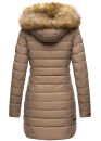 Marikoo Rose Damen Winter Jacke gesteppt lang B647 Taupe Größe XS - Gr. 34