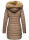 Marikoo Rose Damen Winter Jacke gesteppt lang B647 Taupe Größe XS - Gr. 34