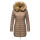 Marikoo Rose Damen Winter Jacke gesteppt lang B647 Taupe-Größe XS - Gr. 34