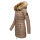 Marikoo Rose Damen Winter Jacke gesteppt lang B647 Taupe-Größe XS - Gr. 34