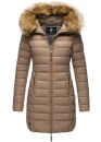 Marikoo Rose Damen Winter Jacke gesteppt lang B647 Taupe...