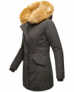 Marikoo Damen Winter Jacke Parka warm gefüttert B362 Anthrazit Größe XS - Gr. 34