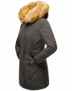 Marikoo Damen Winter Jacke Parka warm gefüttert B362 Anthrazit Größe S - Gr. 36