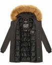 Marikoo Damen Winter Jacke Parka warm gefüttert B362 Anthrazit Größe M - Gr. 38