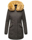 Marikoo Damen Winter Jacke Parka warm gefüttert B362 Anthrazit Größe XL - Gr. 42