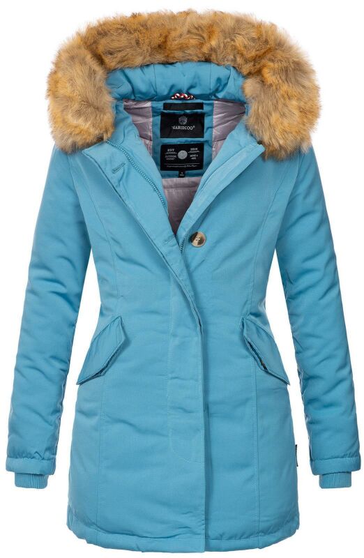 Marikoo Damen Winter Jacke Parka warm gefüttert B362 Light Blue Größe XS - Gr. 34