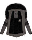 Navahoo Damen Winter Jacke Designer Parka mit Kunstfell B369 Anthrazit Größe M - Gr. 38