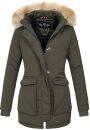 Navahoo Schneeengel Damen Winter Jacke warm gefüttert mit Kapuze B612 Anthrazit Größe XS - Gr. 34