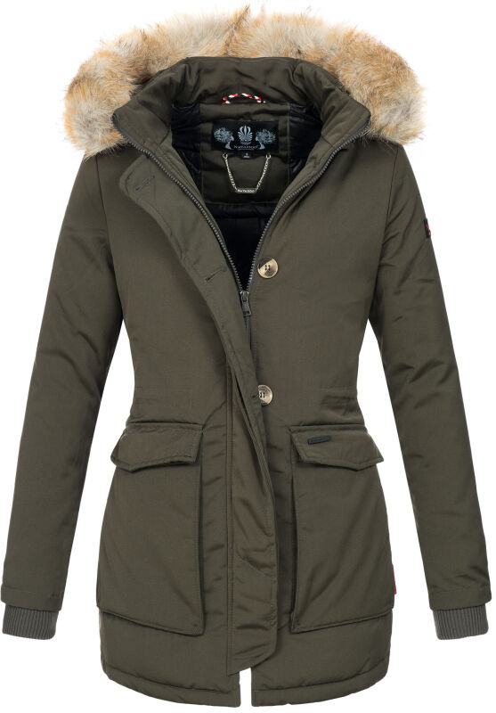 Navahoo Schneeengel Damen Winter Jacke warm gefüttert mit Kapuze B612 Anthrazit Größe S - Gr. 36