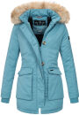 Navahoo Schneeengel Damen Winter Jacke warm gefüttert mit Kapuze B612 Light Blue Größe S - Gr. 36