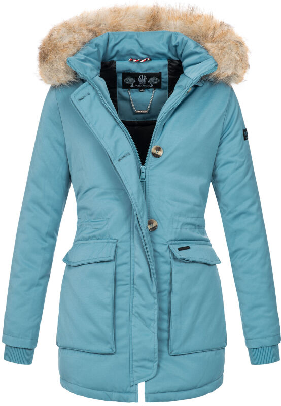 Navahoo Schneeengel Damen Winter Jacke warm gefüttert mit Kapuze B612 Light Blue Größe M - Gr. 38