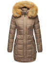 Navahoo Damen Winter Jacke Steppjacke warm gefüttert B374 Taupe Größe XS - Gr. 34
