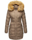 Navahoo Damen Winter Jacke Steppjacke warm gefüttert B374 Taupe Größe S - Gr. 36