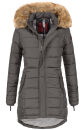 Navahoo Damen Winter Jacke Steppjacke warm gefüttert B374 Anthrazit Größe XS - Gr. 34