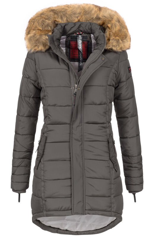 Navahoo Damen Winter Jacke Steppjacke warm gefüttert B374 Anthrazit Größe L - Gr. 40