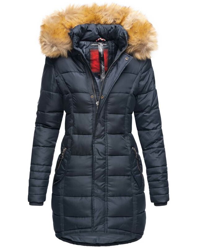 Navahoo Damen Winter Jacke Steppjacke warm gefüttert B374 Navy Größe XS - Gr. 34