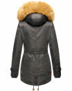 Navahoo warme Damen Winter Jacke mit Teddyfell B399 Anthrazit Größe XS - Gr. 34