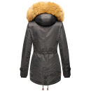 Navahoo warme Damen Winter Jacke mit Teddyfell B399 Anthrazit Größe XS - Gr. 34