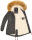 Navahoo warme Damen Winter Jacke mit Teddyfell B399 Anthrazit Größe XS - Gr. 34