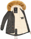 Navahoo warme Damen Winter Jacke mit Teddyfell B399 Anthrazit Größe S - Gr. 36