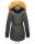 Navahoo warme Damen Winter Jacke mit Teddyfell B399 Anthrazit Größe S - Gr. 36