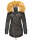 Navahoo warme Damen Winter Jacke mit Teddyfell B399 Anthrazit Größe L - Gr. 40