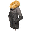 Navahoo warme Damen Winter Jacke mit Teddyfell B399 Anthrazit Größe XL - Gr. 42