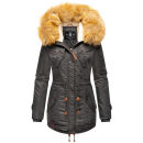 Navahoo warme Damen Winter Jacke mit Teddyfell B399 Anthrazit Größe XXL - Gr. 44