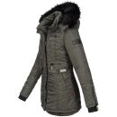 Navahoo Schätzchen Damen Winter Jacke mit Teddyfell und Kunstfell B615 Anthrazit Größe XS - Gr. 34