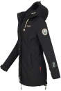Marikoo Zimtzicke Damen Outdoor Softshell Jacke lang  B614 Schwarz Größe XXXL - Gr. 46