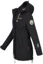Marikoo Zimtzicke Damen Outdoor Softshell Jacke lang  B614 Schwarz Größe XXXL - Gr. 46