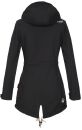 Marikoo Zimtzicke Damen Outdoor Softshell Jacke lang  B614 Schwarz Größe XXXL - Gr. 46