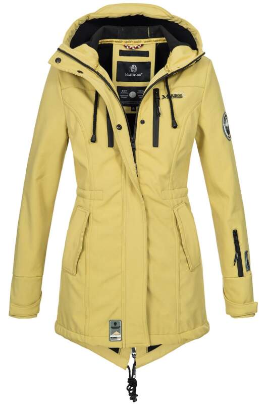Marikoo Zimtzicke Damen Outdoor Softshell Jacke lang  B614 Gelb Größe XXXL - Gr. 46