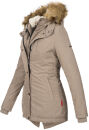 Marikoo Akira warme Damen Winter Jacke mit Kapuze B601 Taupe Größe XS - Gr. 34