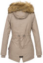 Marikoo Akira warme Damen Winter Jacke mit Kapuze B601 Taupe Größe XS - Gr. 34