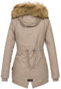 Marikoo Akira warme Damen Winter Jacke mit Kapuze B601 Taupe Größe S - Gr. 36