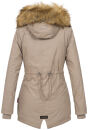 Marikoo Akira warme Damen Winter Jacke mit Kapuze B601 Taupe Größe XXL - Gr. 44