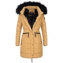 Navahoo Paula Damen Winter Jacke Mantel Parka warm gefütterte Winterjacke B383 Camel Größe XS - Gr. 34