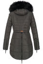 Marikoo warme Damen Winter Jacke Stepp Mantel lang B401 Anthrazit Größe S - Gr. 36