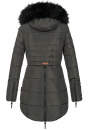 Marikoo warme Damen Winter Jacke Stepp Mantel lang B401 Anthrazit Größe L - Gr. 40