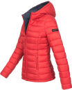 Marikoo Lucy Damen Steppjacke Übergangsjacke B651 Rot Größe L - Gr. 40