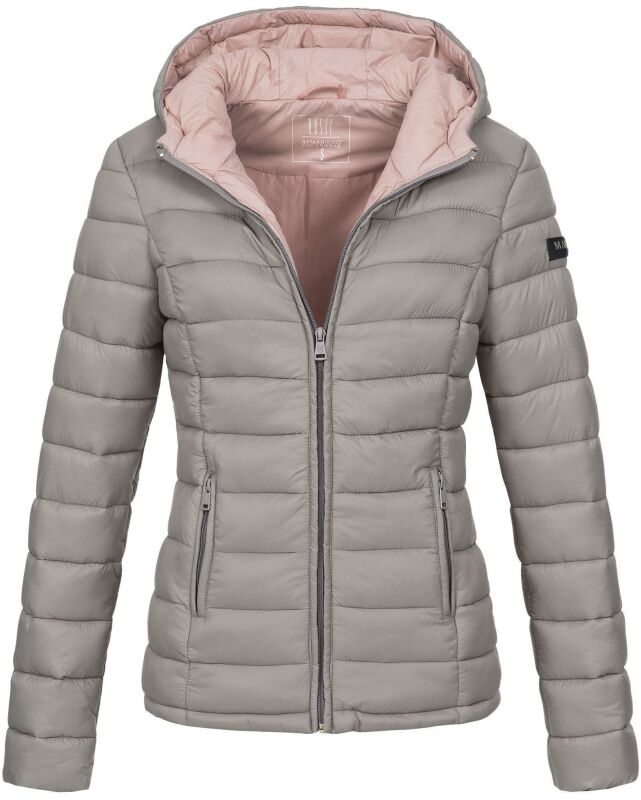 Marikoo Lucy Damen Steppjacke Übergangsjacke B651 Grau Größe M - Gr. 38