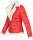 Navahoo Smoothy Damen Designer Winter Jacke gesteppt mit Teddyfell B652 Rot  Größe S - Gr. 36