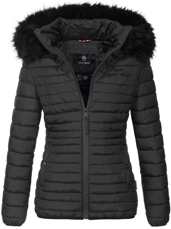 Navahoo Arana Designer Damen Winter Jacke gesteppt B655 Schwarz Größe XS - Gr. 34