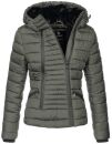 Navahoo Tabea Damen Designer Winter Stepp Jacke mit Teddyfell B656 Anthrazit Größe S - Gr. 36