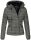 Navahoo Tabea Damen Designer Winter Stepp Jacke mit Teddyfell B656 Anthrazit Größe XL - Gr. 42