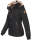 Marikoo Nekoo warm gefütterte Damen Winter Jacke mit Kunstfell B658 Schwarz Größe XS - Gr. 34