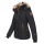 Marikoo Nekoo warm gefütterte Damen Winter Jacke mit Kunstfell B658 Schwarz Größe M - Gr. 38